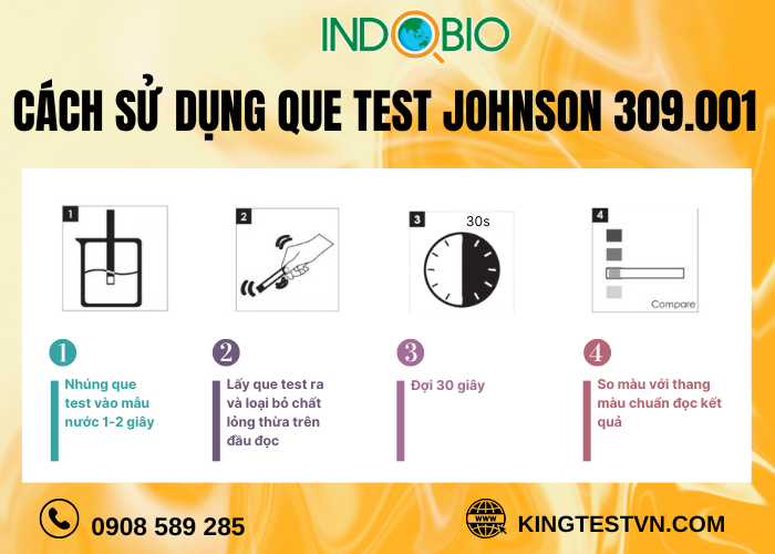 Cách sử dụng que test peroxide Johnson 309.001