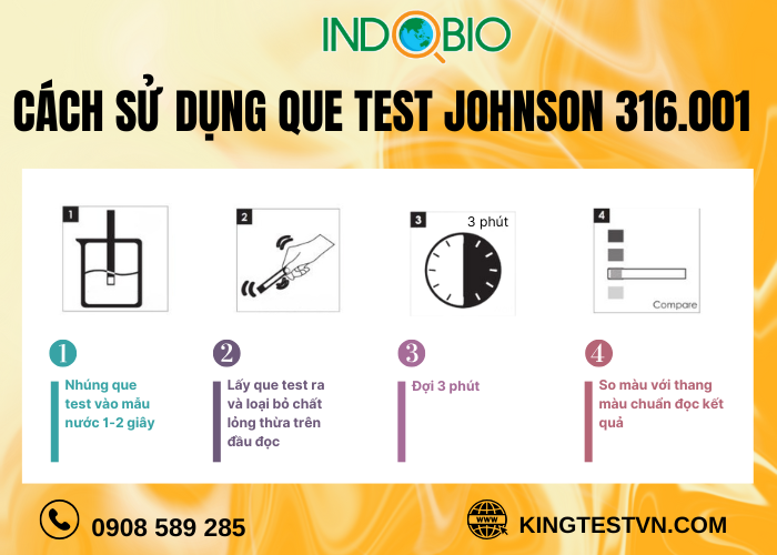 Cách sử dụng que test po4 Johnson 316.001