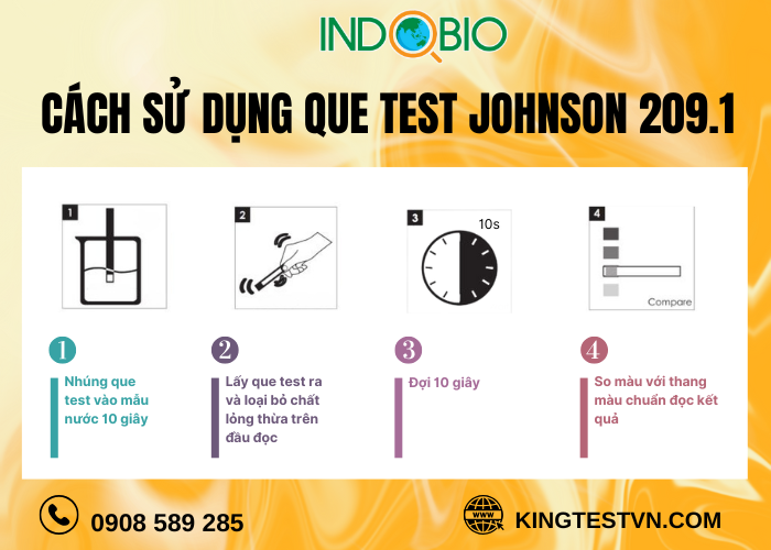 Cách sử dụng clo2 test strips Johnson: