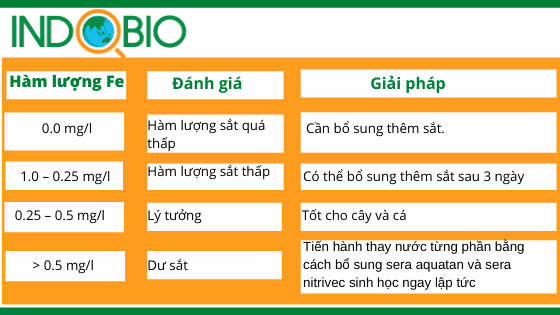 test sắt trong nước