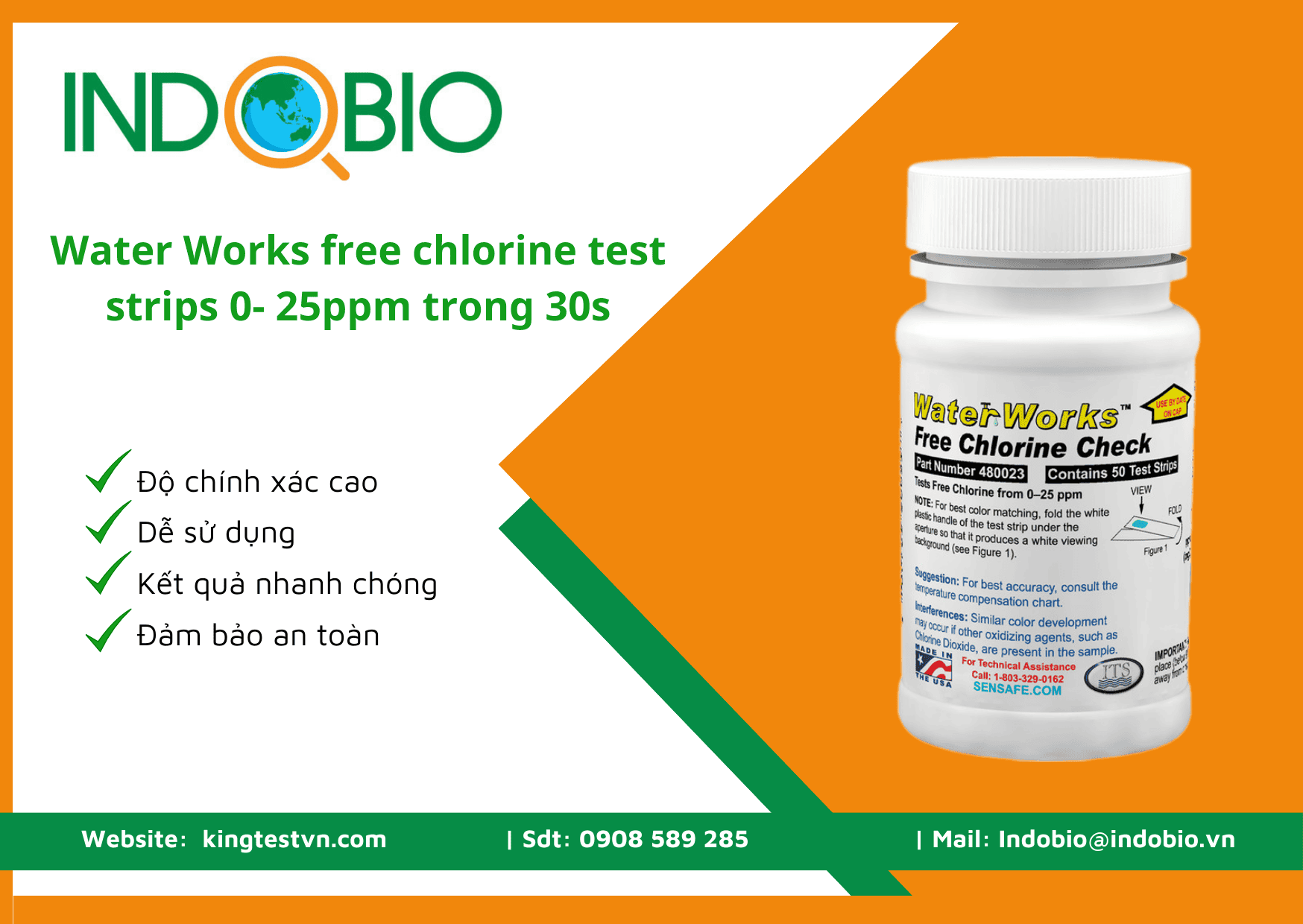 Que test clo dư WaterWorks 480023