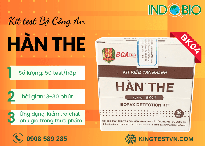 Bộ test nhanh hàn the (Borax) BK04